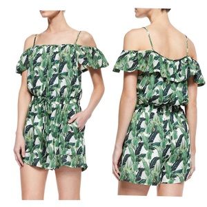 •Rebecca Minkoff ‚Ashby‘ palm leaf silk romper•